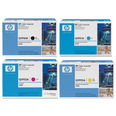 Q5950A / Q5951A / Q5953A / Q5952A Toner, Black, Cyan, Magenta, Yellow 4 Pack, Q5950A Q5950A / Q5951A / Q5953A / Q5952A Toner, Black, Cyan, Magenta, Yellow 4 Pack, Q5950A